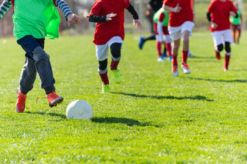 Soccer football players  team competition in the stadium