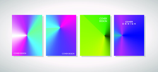 The cover design template is set with different modern color gradient style abstract lines on the background for decoration presentations, brochures, catalogs, posters, books, magazines etc. 