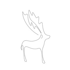 Deer animal line drawing vector illustration