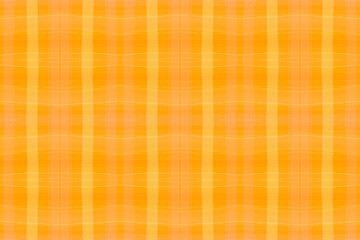 Orange Checks Print. Watercolor Tartan Flannel. 