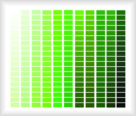Green color palette, color blend, color shade illustration