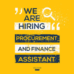creative text Design (we are hiring Procurement Category Manager),written in English language, vector illustration.