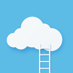 Digital cloud computing technology with staircase