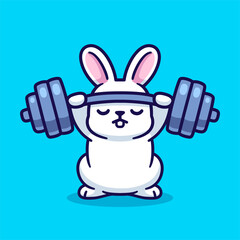 Gym bunny, rabbit lifting barbell