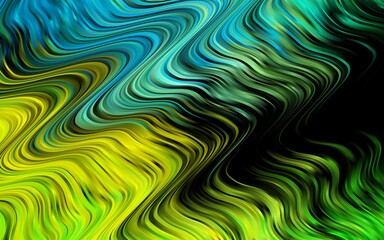 Light Green, Yellow vector template with bent lines.