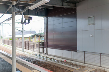 駅のホームに設置されている監視カメラ