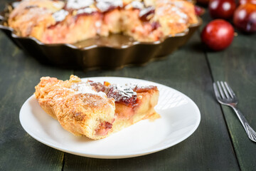 homemade apple and plum cake