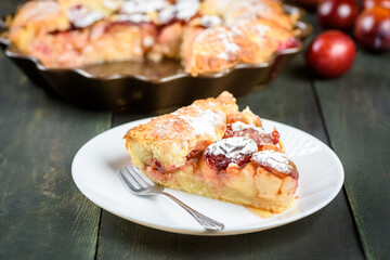 homemade apple and plum cake