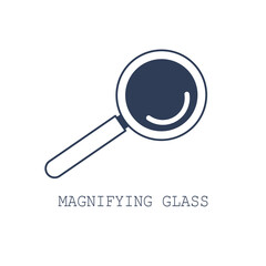 Magnifying glass icon. Vector illustration in flat cartoon design. Search icon report. 