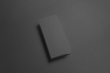 Black A4 Z-Fold Brochure Mock-Up