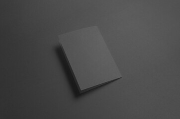 Black A6 Bi-Fold / Half-Fold Brochure Mock-Up - Backside
