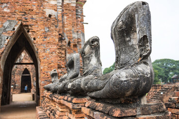 Fototapeta na wymiar Sitting Buddha image on cement, Built in modern history in Ayutthaya, Thailand