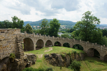 Obraz premium Streets of Tetschen Castle. Decin. Czech Republic.