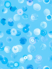 Snow Circles Background. Grunge Polka Dots 