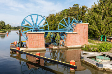 Elblag Canal inclined plane in Buczyniec, Poland.