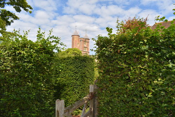 Naklejka premium Late deals on UK staycation holidays If you are looking for nature culture and historical sites spend few days exploring the British countryside Tourists visit Kent castles and gardens during lockdown