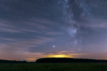 Milky Way with Jupiter and Saturn © Piotr