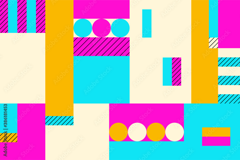 Aufkleber bright color abstract background. the component are circle, rectangle an diagonal shape pattern. the