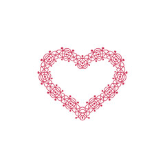 Lace heart icon. Decorative heart. Vector EPS 10