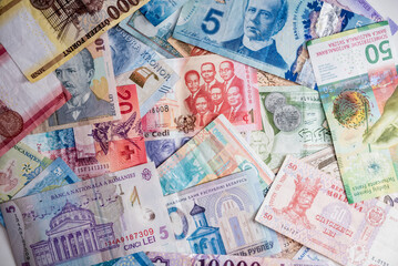 Paper money background of the different countries