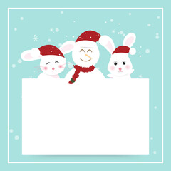 Christmas decoration greeting card template with blank sign.