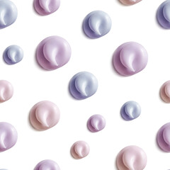 Seamless background with multicolored drops of face and body creams