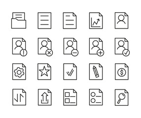 Simple Set Of Documents Related Outline Icons. Elements For Mobile Concept And Web Apps. Thin Line Vector Icons For Website Design And Development, App Development. Premium Pack.