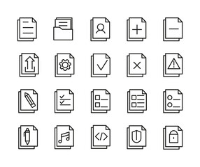 Simple Set Of Documents Related Outline Icons. Elements For Mobile Concept And Web Apps. Thin Line Vector Icons For Website Design And Development, App Development. Premium Pack.
