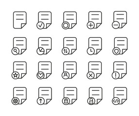 Simple Set Of Documents Related Outline Icons. Elements For Mobile Concept And Web Apps. Thin Line Vector Icons For Website Design And Development, App Development. Premium Pack.