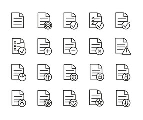 Simple Set Of Documents Related Outline Icons. Elements For Mobile Concept And Web Apps. Thin Line Vector Icons For Website Design And Development, App Development. Premium Pack.