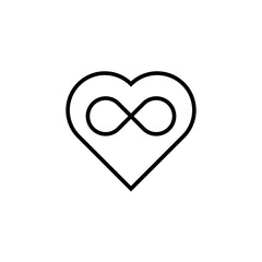 Heart logo with infinity sign. Love symbol modern, simple, vector, icon for website design, mobile app, ui. Vector Illustration