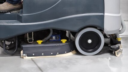 professional floor cleaning machine washes, does wet cleaning at the enterprise. compliance with sanitary standards.