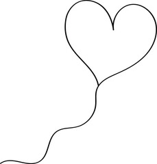 Black heart - outline drawing for an emblem or logo, illustration for creating a screensaver template. 
Icon for halloween holiday.