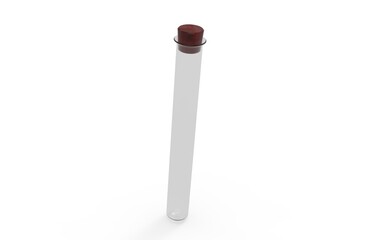 Test tube for chemical experiments. Medical tests. 3D render