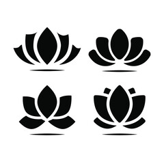 Lotus icon. Mono vector symbols. Eps10 vector illustration.