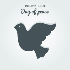 Dove logo template. International peace day. Eps10 vector illustration.