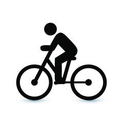 Simple icon cyclist, bike route sign. Eps10 vector illustration.