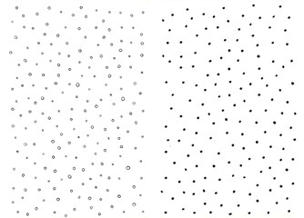 Greasy and circles pattern series. Two types of lines on white done with black ink