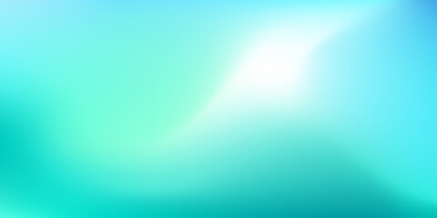 Abstract Gradient teal white background. Blurred mint turquoise green water backdrop for your graphic design, banner, summer, winter or aqua poster