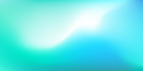Abstract Gradient teal white background. Blurred mint turquoise green water backdrop for your graphic design, banner, summer, winter or aqua poster