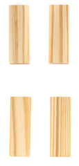 Stack wooden blocks  isolated on a white background.