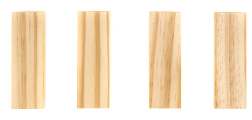 Stack wooden blocks  isolated on a white background.