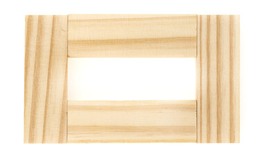 Stack wooden blocks  isolated on a white background. Wooden Blocks disrupted and building on white background