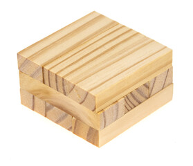Stack wooden blocks  isolated on a white background. Wooden Blocks disrupted and building on white background