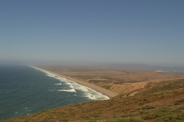 The Point Reyes National Seashore, Golden Gate Bridge and Alcatraz Island outside of San Francisco...