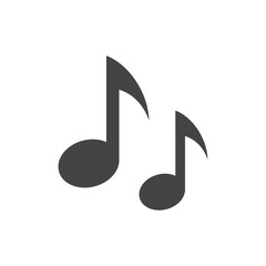 Music notes vector icon. Simple notes black glyph symbol.