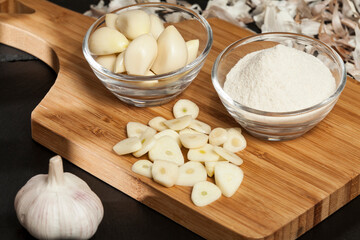 Garlic - Allium sativum; Chinese garlic seasoning for food.