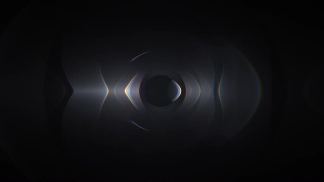 Stylish caustic screensaver for smartphone. Beautiful designed animation with flashes of light and lens flare on black background, seamlessly looped.