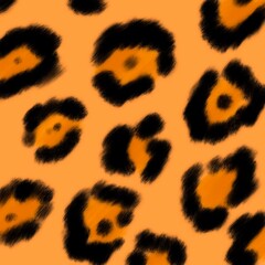 Infinity pattern, orange leopard skin w/ black circle marks. Illustration 