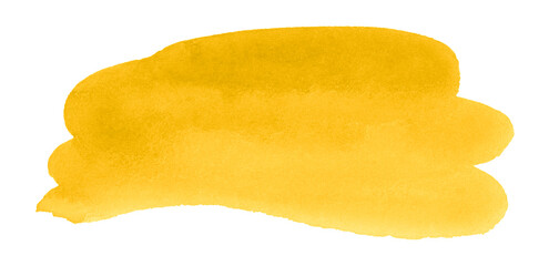 Bright yellow watercolor abstract background, isolated spot. Trendy vintage paintings for design and decoration.